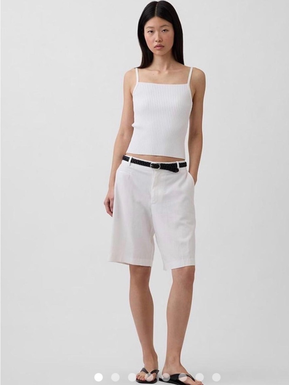 GAP 365 Low Rise Linen-Blend Trouser Shorts Off-White